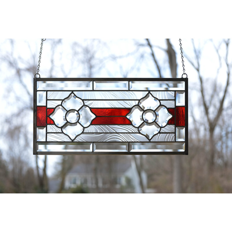 Astoria Grand Tiffany Style Stained Glass Clear Beveled Window Panel
